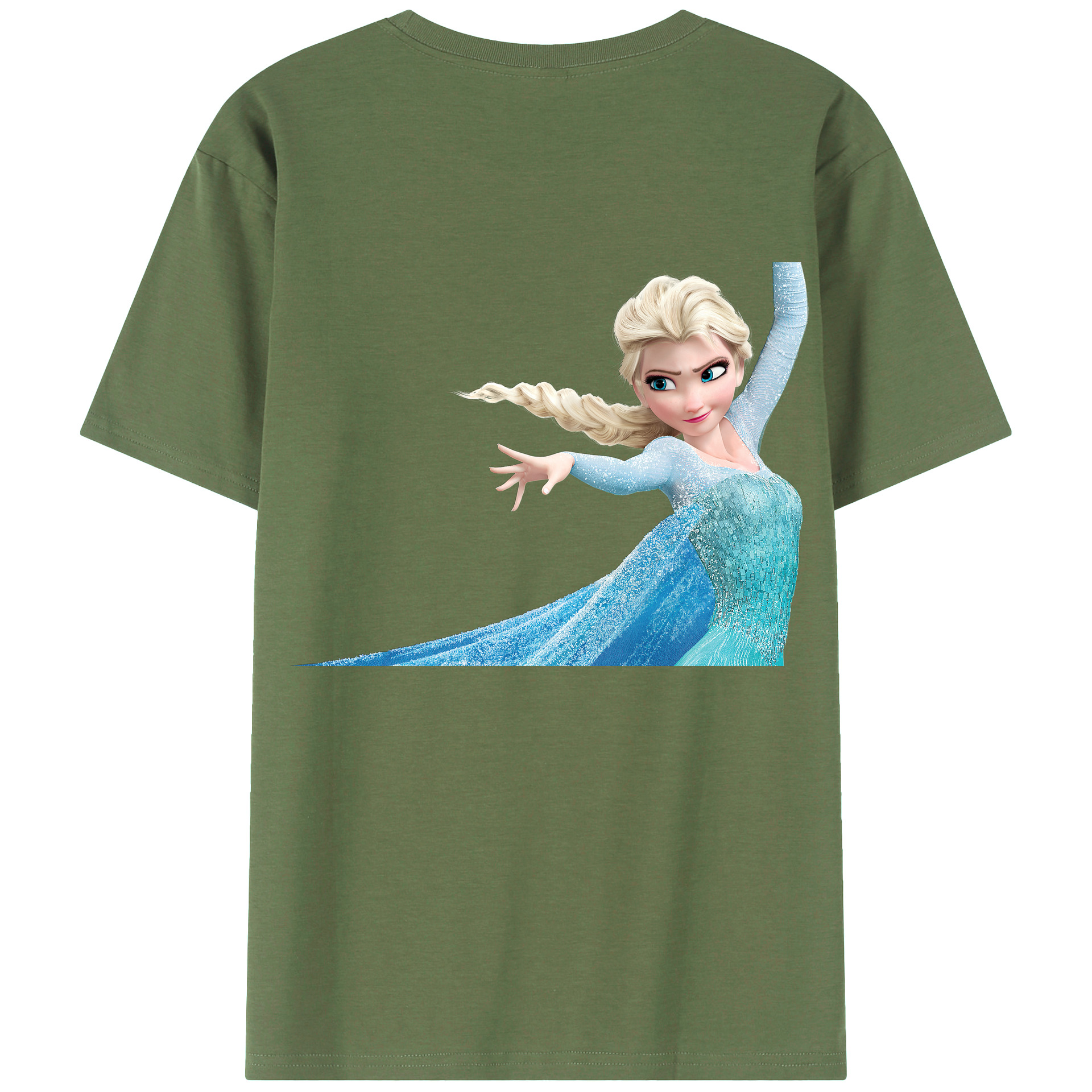 （画像用） アナと雪の女王 アンナ エルサ Frozen Anna Elsa 綿100％ メンズ半袖Tシャツ（バックプリント） 通気性